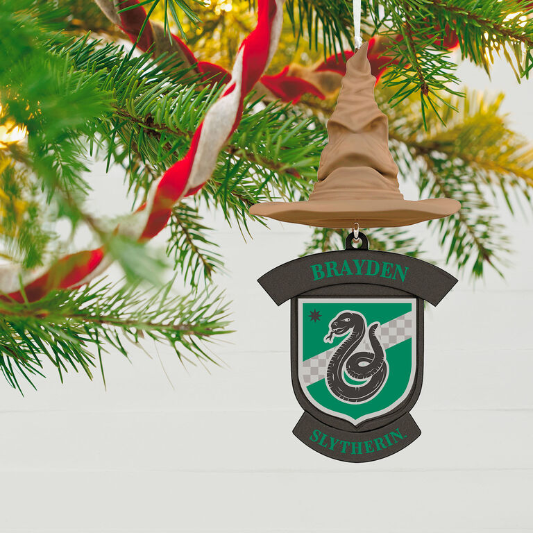  Harry Potter™ Sorting Hat Personalized Text Ornament, Slytherin™