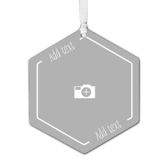 Hallmark Design-Your-Own Hexagon Metal Personalized Ornament, Custom Photo And Text
