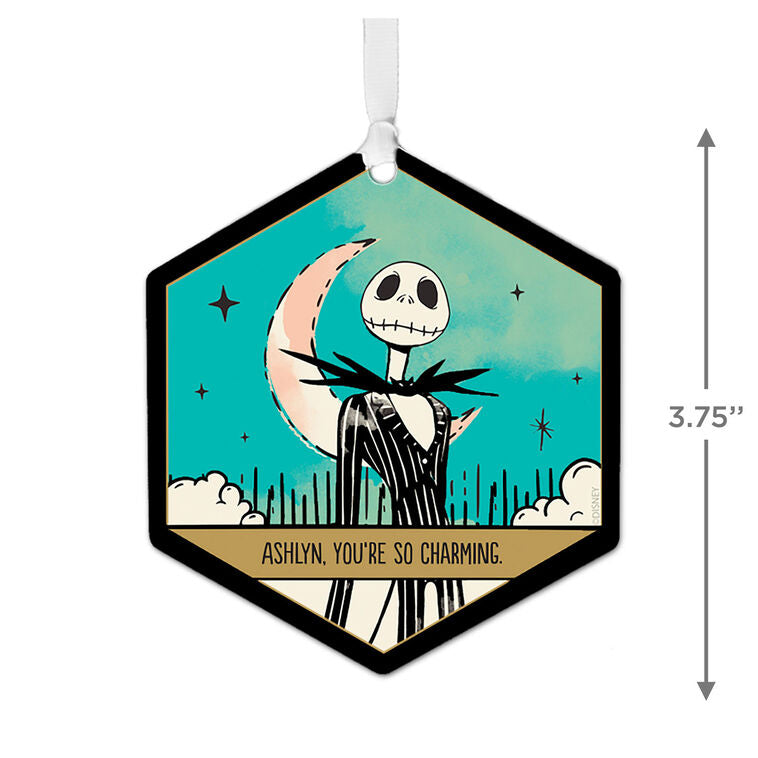 Hallmark Disney Tim Burton's The Nightmare Before Christmas Metal Personalized Ornament, Custom Text
