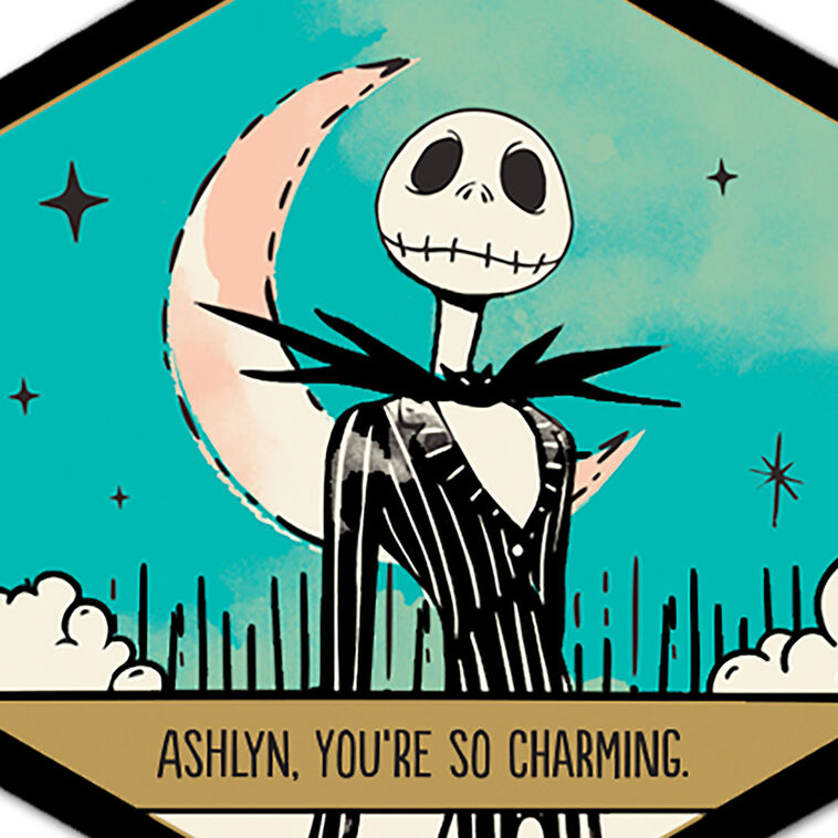 Hallmark Disney Tim Burton's The Nightmare Before Christmas Metal Personalized Ornament, Custom Text