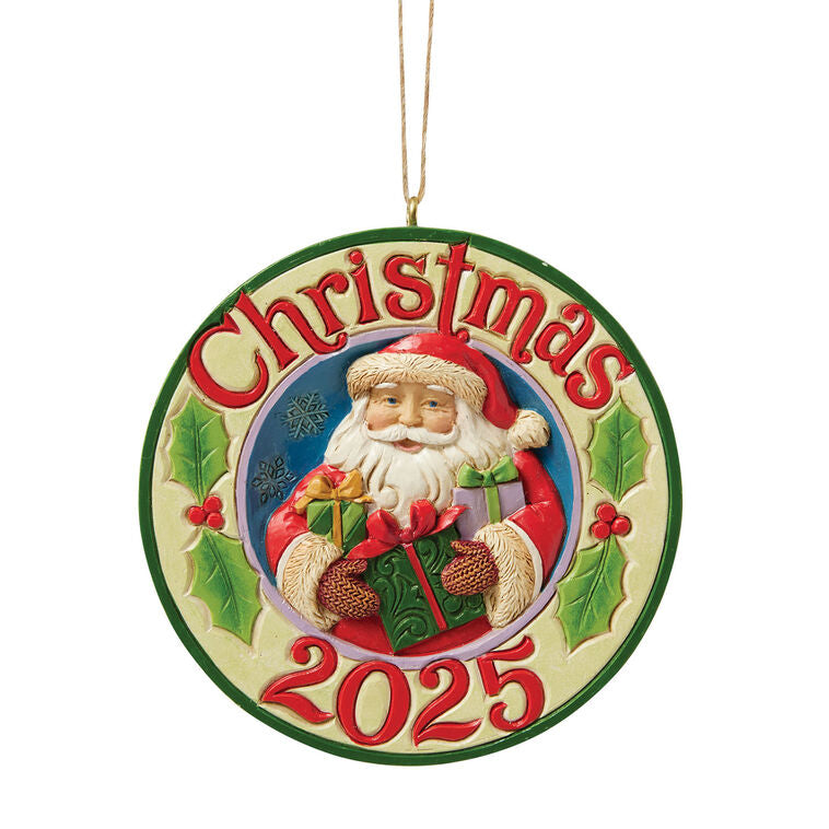 Enesco Jim Shore Heartwood Creek Annual 2025 Dated Santa Gifts Ornament, 3"