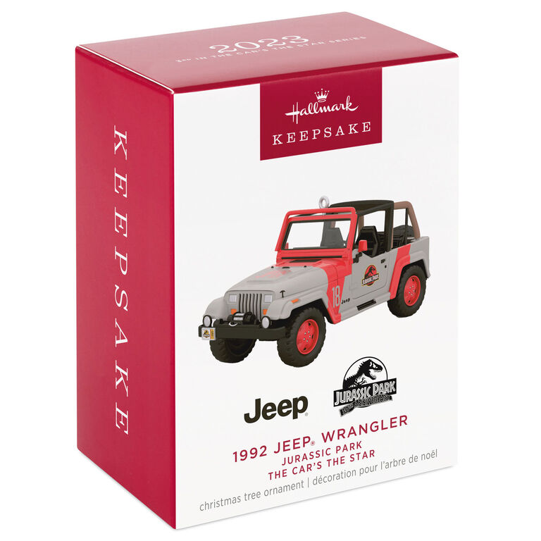 Hallmark The Car's The Star Jurassic Park 1992 Jeep Wrangler Metal Ornament