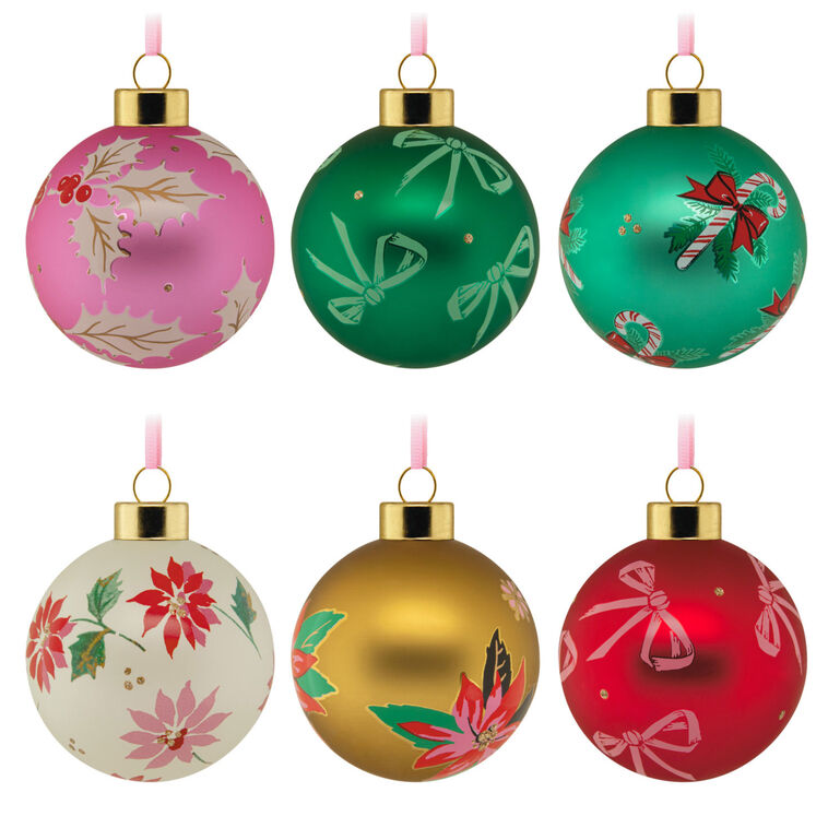  Lacey Chabert Collection Glass Hallmark Ornaments, Set Of 6