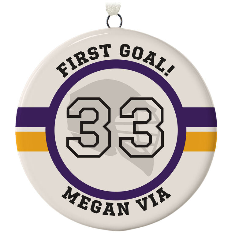  Lacrosse Ceramic Circle Personalized Ornament