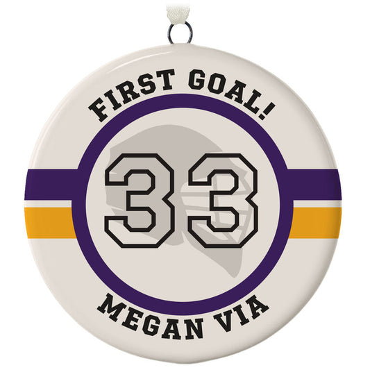  Lacrosse Ceramic Circle Personalized Ornament