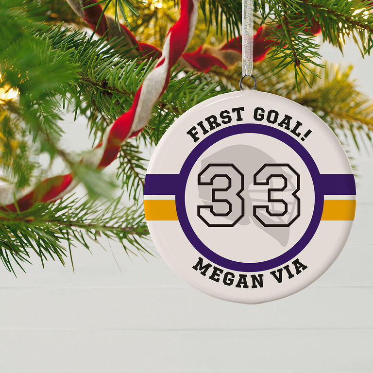  Lacrosse Ceramic Circle Personalized Ornament
