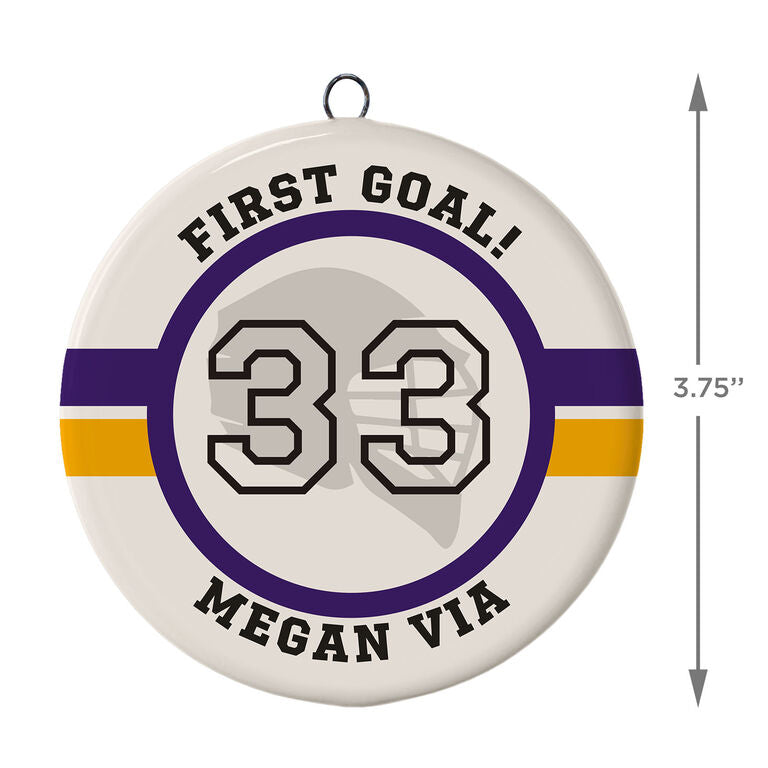  Lacrosse Ceramic Circle Personalized Ornament