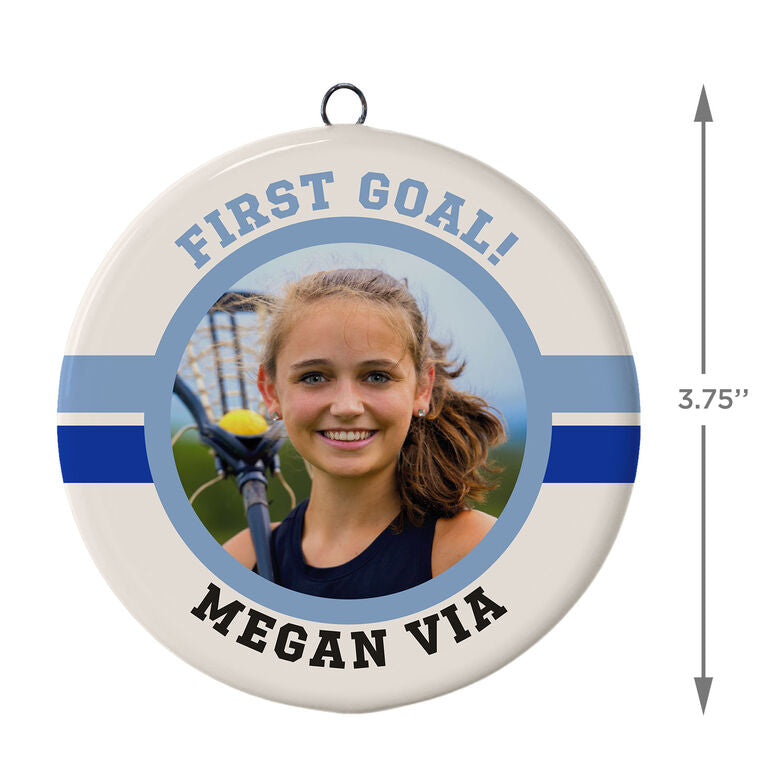  Lacrosse Ceramic Circle Personalized Photo Ornament