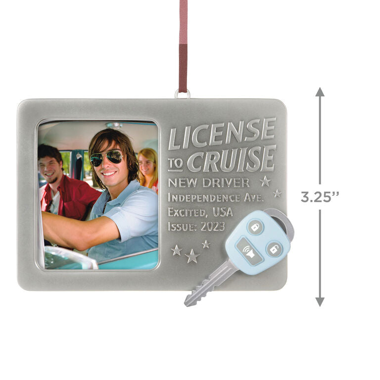 Hallmark License To Cruise 2023 Metal Photo Frame Ornament