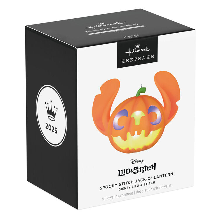 Hallmark Disney Lilo & Stitch Spooky Stitch Jack-o'-Lantern Ornament With Light