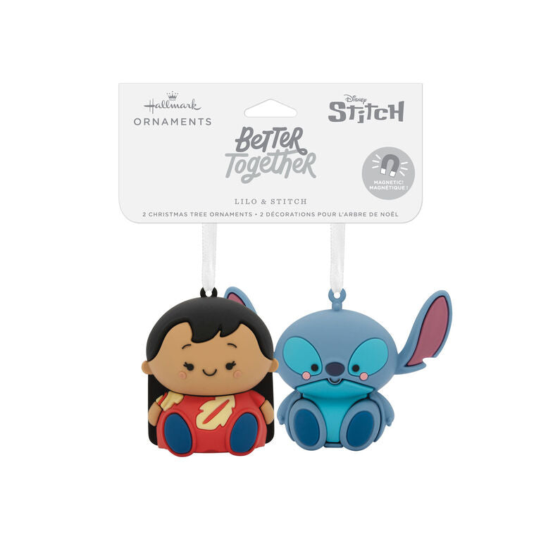  Better Together Disney Lilo & Stitch Magnetic Hallmark Ornaments, Set Of 2