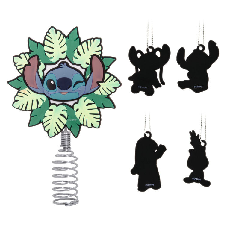 Mini Disney Stitch Hallmark Tree Topper And Ornaments, Set Of 5