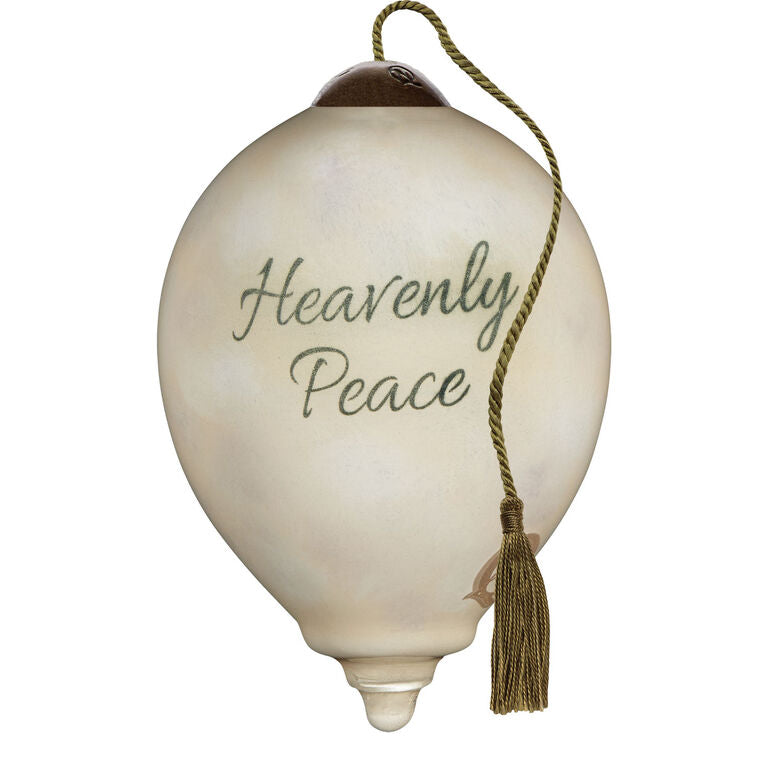  Ne'Qwa Art Heavenly Peace Sweet Angel And Dove Glass Christmas Ornament
