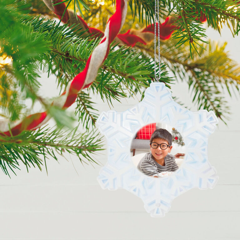 Hallmark Magic Sparkling Snowflake Photo Personalized Ornament With Light