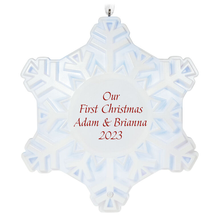 Hallmark Magic Sparkling Snowflake Script Text Personalized Ornament With Light