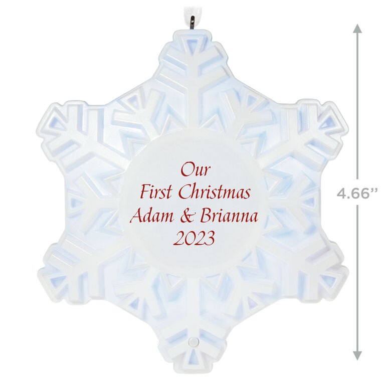 Hallmark Magic Sparkling Snowflake Script Text Personalized Ornament With Light