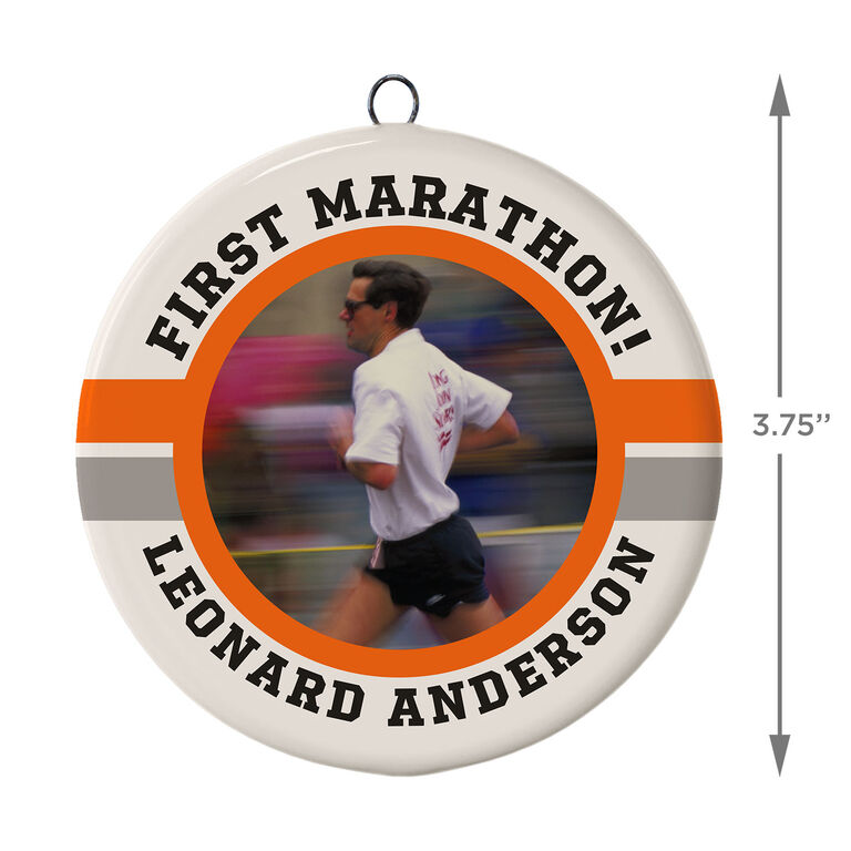  Marathon Ceramic Circle Personalized Photo Ornament