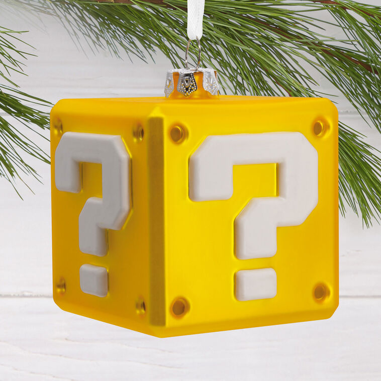  Nintendo Super Mario™ Question Block Blown Glass Hallmark Ornament
