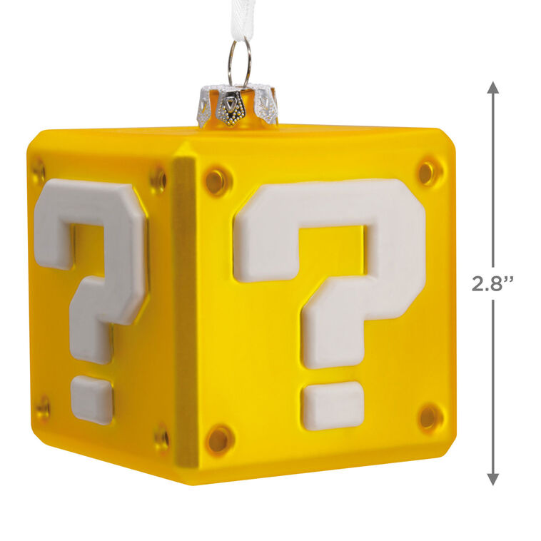  Nintendo Super Mario™ Question Block Blown Glass Hallmark Ornament