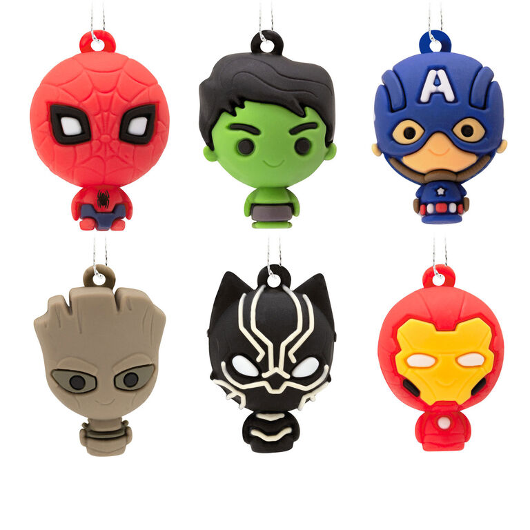  Mini Marvel Super Heroes Shatterproof Hallmark Ornaments, Set Of 6