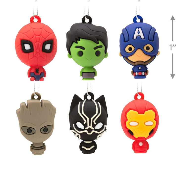  Mini Marvel Super Heroes Shatterproof Hallmark Ornaments, Set Of 6