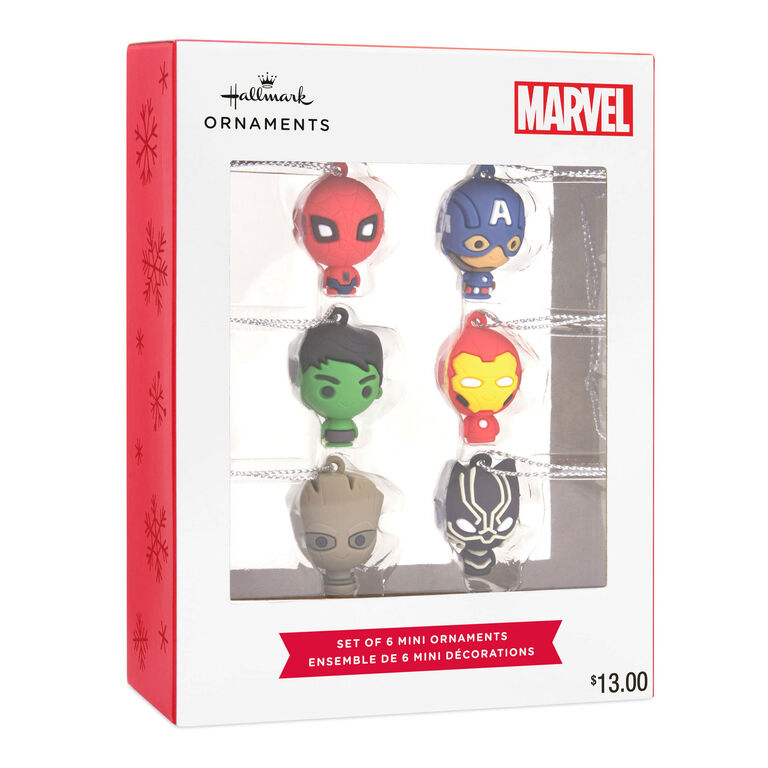  Mini Marvel Super Heroes Shatterproof Hallmark Ornaments, Set Of 6