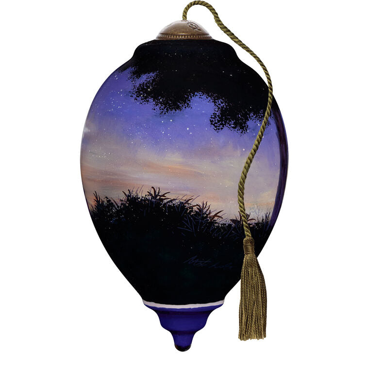  Ne'Qwa Art O Holy Night Mary, Joseph And Jesus Glass Christmas Ornament