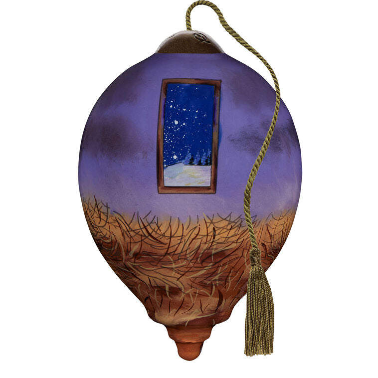  Ne'Qwa Art O Night Divine Mary And Baby Jesus Glass Christmas Ornament