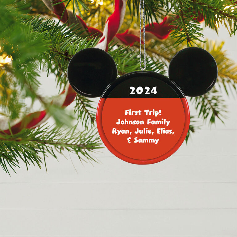 Hallmark Disney Mickey Mouse Ears Silhouette Text Personalized Ornament