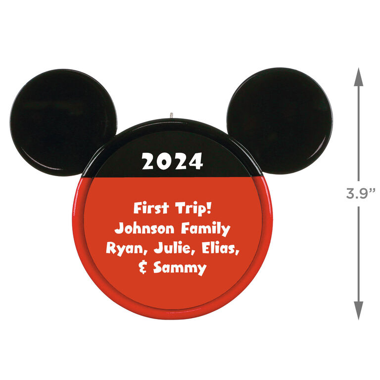Hallmark Disney Mickey Mouse Ears Silhouette Text Personalized Ornament