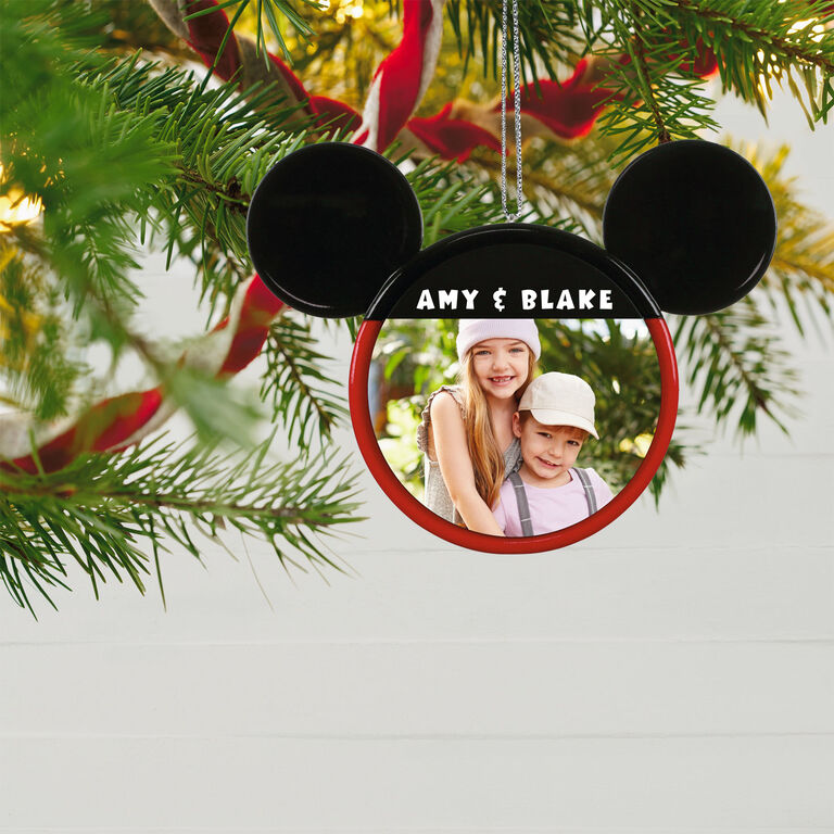 Hallmark Disney Mickey Mouse Ears Silhouette Text And Photo Personalized Ornament