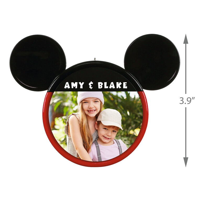 Hallmark Disney Mickey Mouse Ears Silhouette Text And Photo Personalized Ornament