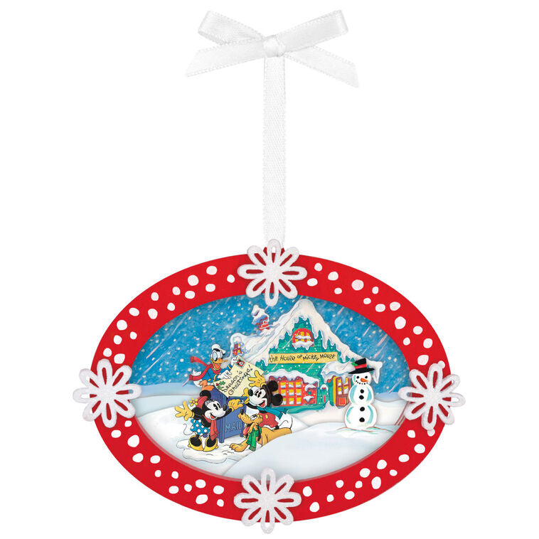 Hallmark Disney Mickey And Friends Sending Season's Greetings Papercraft Ornament