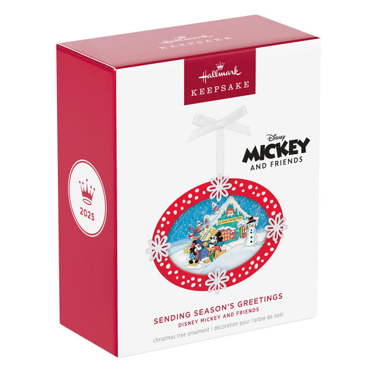 Hallmark Disney Mickey And Friends Sending Season's Greetings Papercraft Ornament
