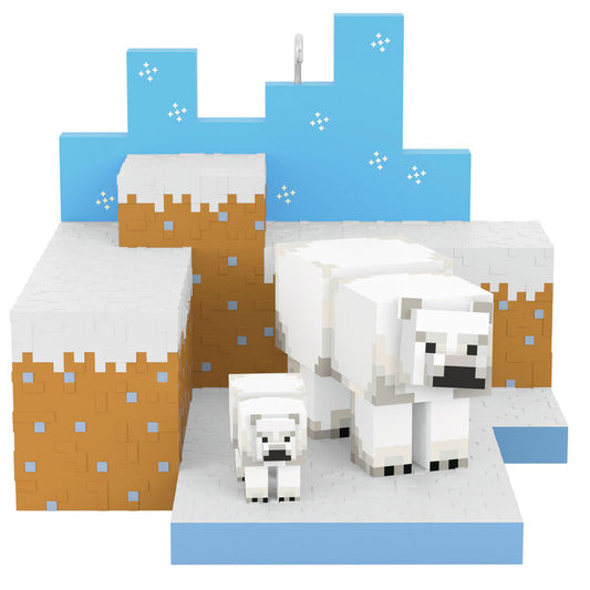 Hallmark Minecraft Polar Bears In Snowy Tundra Ornament