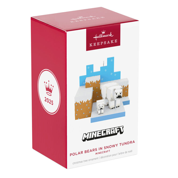 Hallmark Minecraft Polar Bears In Snowy Tundra Ornament