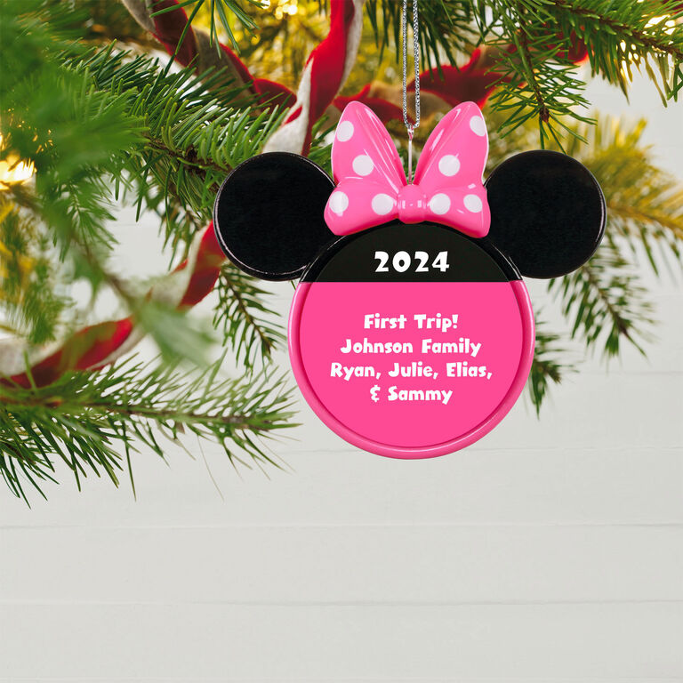 Hallmark Disney Minnie Mouse Ears Silhouette Text Personalized Ornament