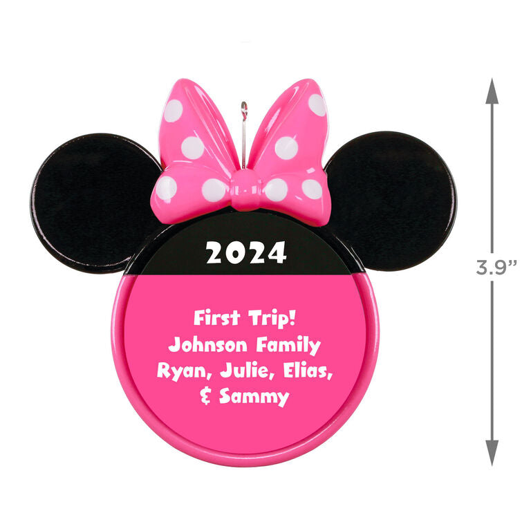 Hallmark Disney Minnie Mouse Ears Silhouette Text Personalized Ornament