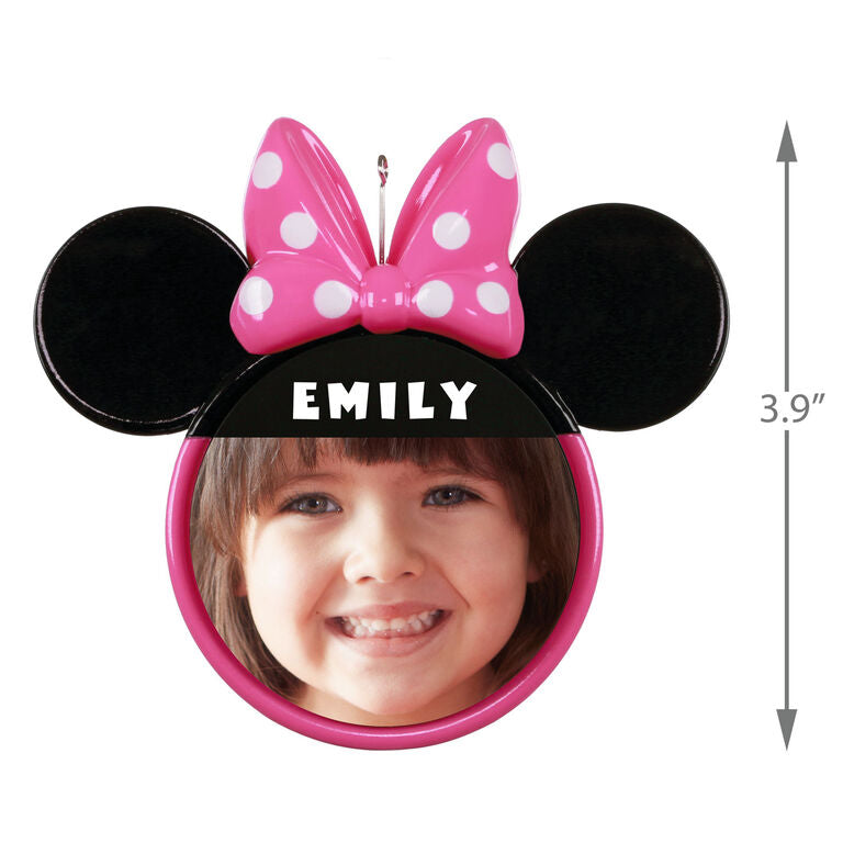 Hallmark Disney Minnie Mouse Ears Silhouette Text And Photo Personalized Ornament