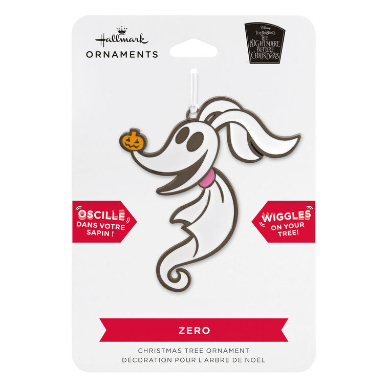  Disney Tim Burton's The Nightmare Before Christmas Zero Moving Metal Hallmark Ornament