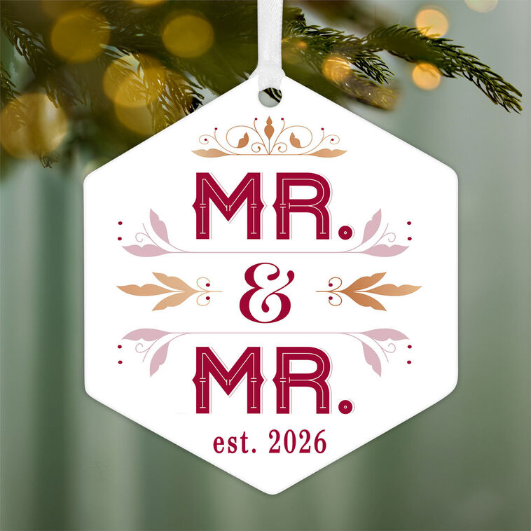 Hallmark Mr. & Mr. Metal Personalized Ornament, Custom Text