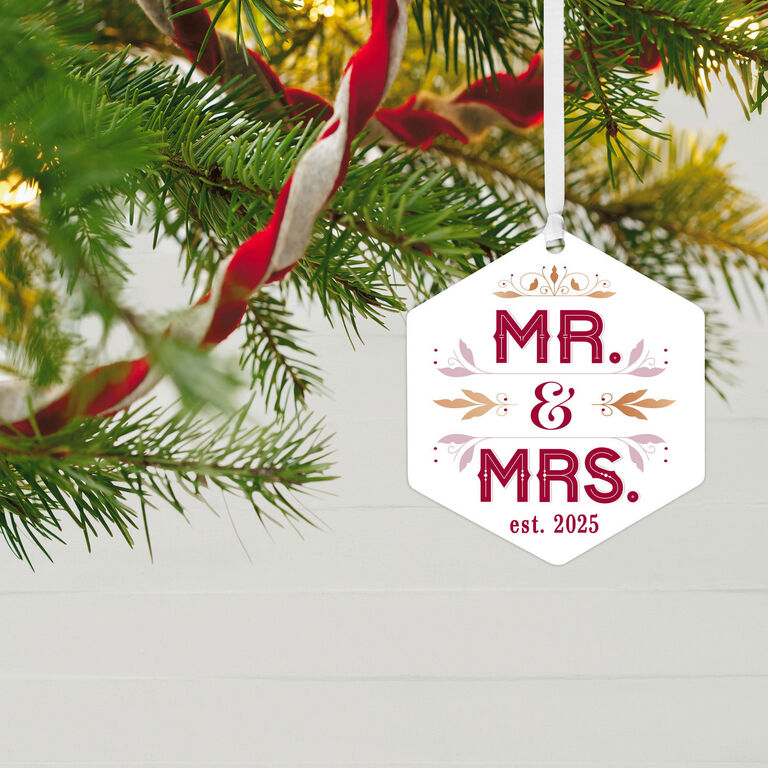Hallmark Mr. & Mrs. Personalized Text Metal Ornament