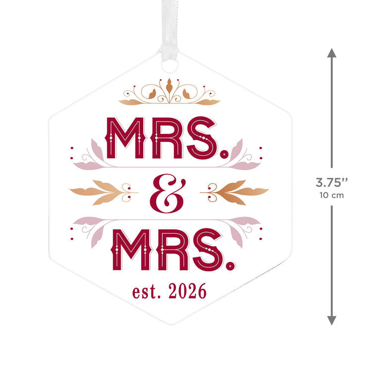 Hallmark Mrs. & Mrs. Metal Personalized Ornament, Custom Text