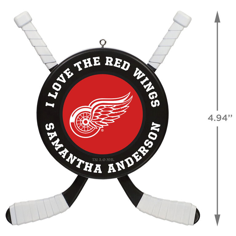  NHL Hockey Personalized Ornament, Detroit Red Wings®