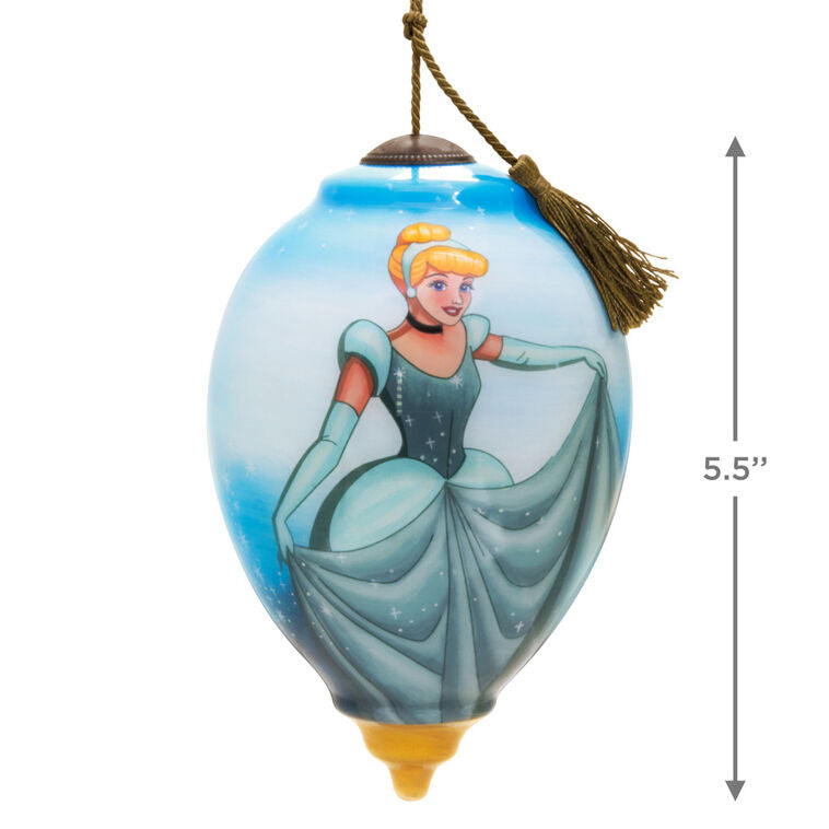 Disney Princess Ne'Qwa Art® Cinderella Hand-Painted Glass Hallmark Ornament