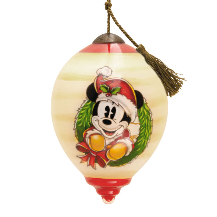  Disney Ne'Qwa Art® Mickey Mouse Hand-Painted Glass Hallmark Ornament