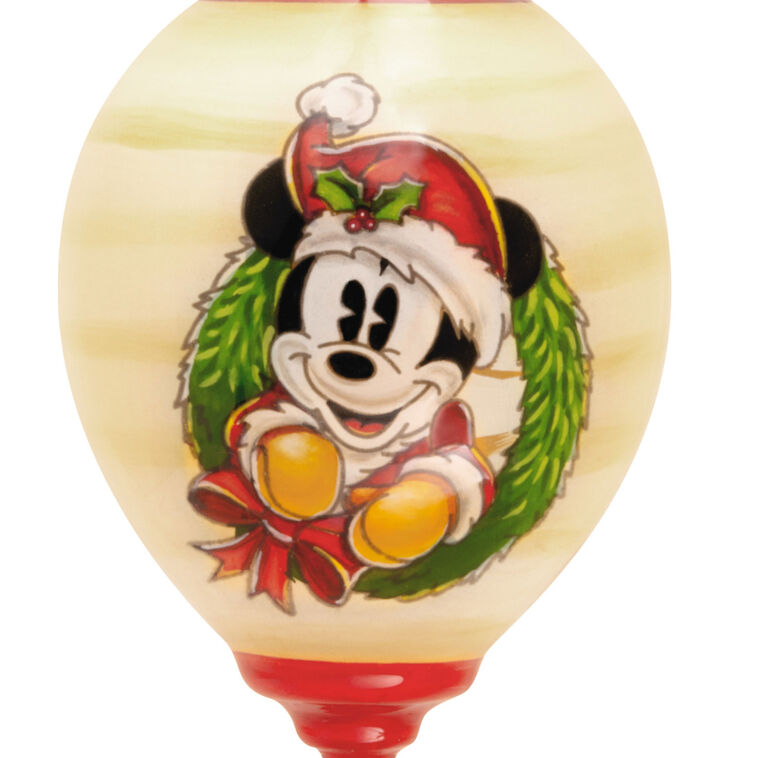  Disney Ne'Qwa Art® Mickey Mouse Hand-Painted Glass Hallmark Ornament