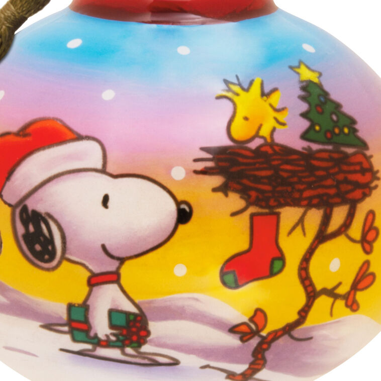  Peanuts® Ne'Qwa Art® Snoopy And Woodstock Hand-Painted Glass Hallmark Ornament