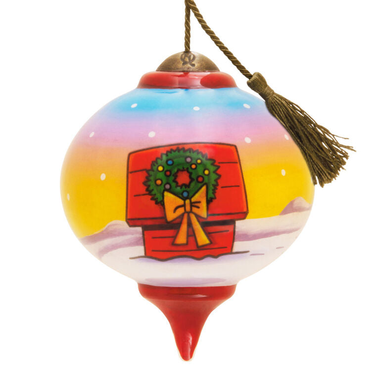  Peanuts® Ne'Qwa Art® Snoopy And Woodstock Hand-Painted Glass Hallmark Ornament
