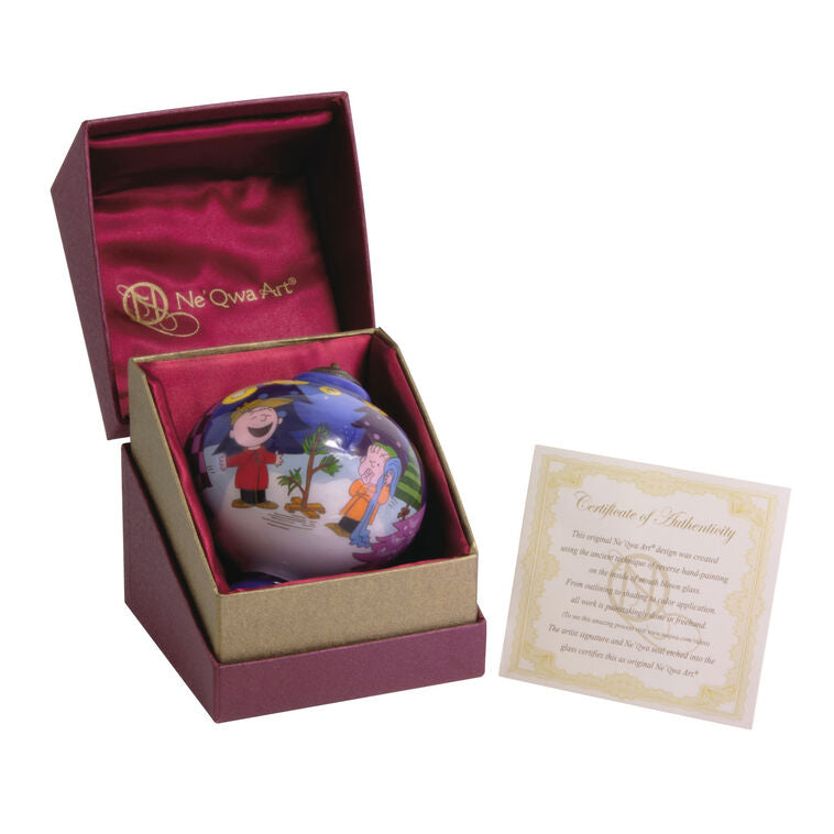  Peanuts® Ne'Qwa Art® A Charlie Brown Christmas Hand-Painted Glass Hallmark Ornament